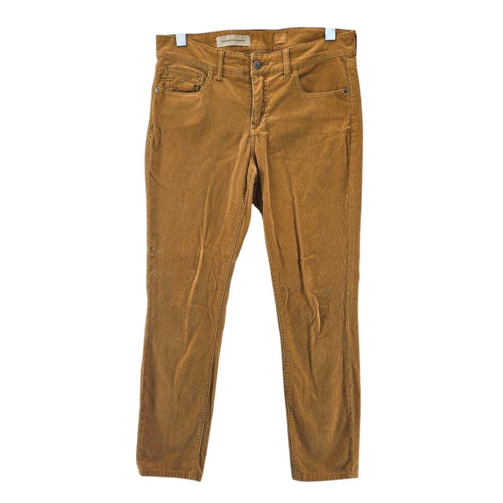 Anthropologie Pilcro Straight Leg Corduroy Pants 29 Womens‎ Mustaed Yellow Boho